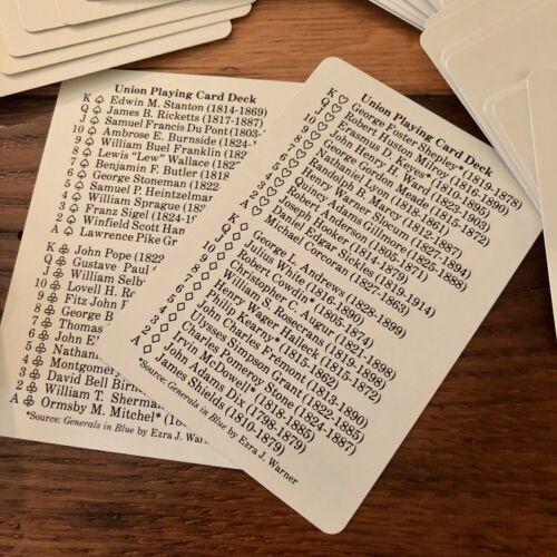 Union Generals Civil War Deck Playing Cards Made in USA 52 +2 Extra