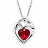 2 1/5 ct Created Ruby Mother & Child Pendant in Sterling Silver