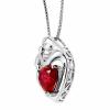 2 1/5 ct Created Ruby Mother & Child Pendant in Sterling Silver