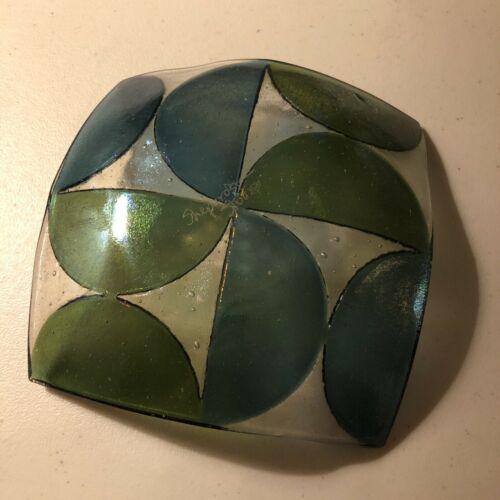 Shepardson Studios iridescent Glass Square 6x 6 Plate