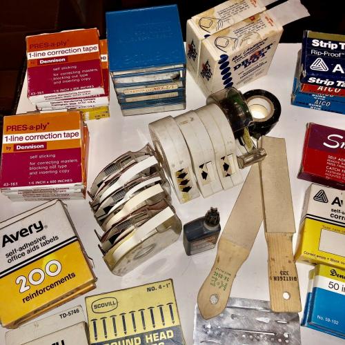 Large Assortment Of Drafting Supplies See Photos Dots Tabs Tapes Ink Fasteners