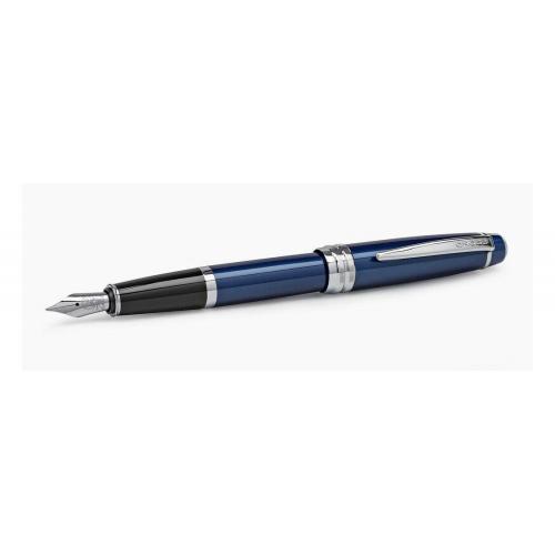 Cross Bailey Fountain Pen, Blue Lacquer, Medium Nib, 6 Free Cartridges, New