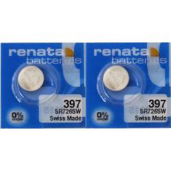 2 PCS RENATA 397 WATCH BATTERIES SR726SW