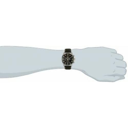 Seiko - SNDC89P2 - Men's Watch - Quartz Chronograph - Black Dial - Black Leat...