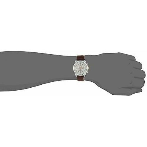 Seiko Men's SPC129P1 Neo Classic Alarm Perpetual Chrono Brown Leather Watch