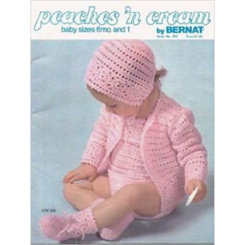 PEACHES 'N CREAM BY BERNAT BABY SIZES 6 MONTHS AND 1 (#255)