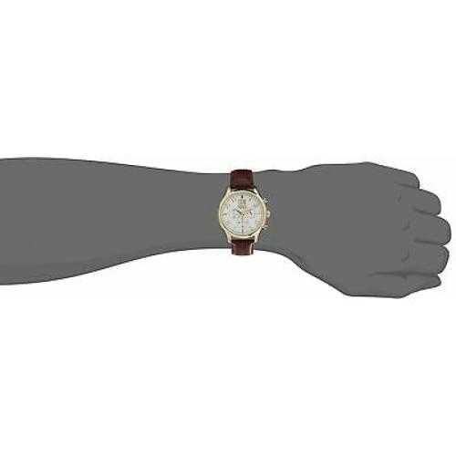 Seiko Chronograph Silver Dial Brown Leather Mens Watch SPC088