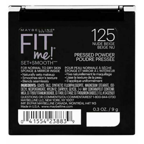 Maybelline Fit Me Set + Smooth Foundation Powder - Shade 125 Nude Beige
