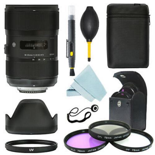 Sigma 18-35mm f/1.8 DC HSM Art Lens for Nikon + Filter Kit + Accessory kit