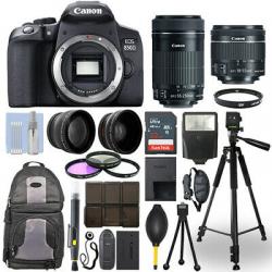 Canon EOS 850D / T8i SLR Camera + 18-55mm + 55-250mm STM 4 Lens 32GB Valued Kit