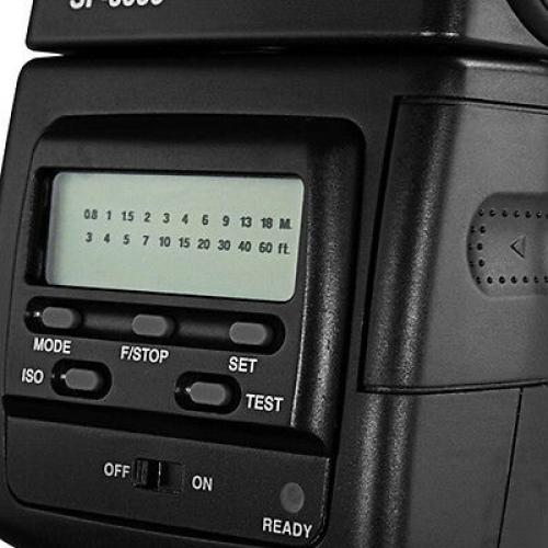 Vivitar SF-6000 Bounce Zoom Swivel LCD Flash For Digital & DSLR Cameras