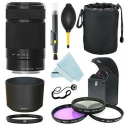 Sony E 55-210mm F4.5-6.3 Lens for Sony E-Mount Black + Filter Kit + Accessor kit