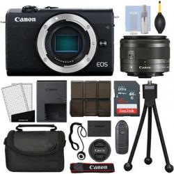 Canon EOS M200 Mirrorless Digital Camera with 15-45mm STM Lens Black + 16GB Kit