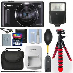 Canon PowerShot SX610 20.2MP Digital Camera Black+ 32GB Deluxe Accessory Package