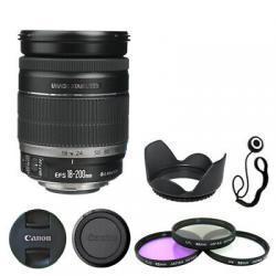 Canon EF-S 18-200mm f/3.5-5.6 IS Lens + Filter Kit + Lens Hood + Cap Kepper