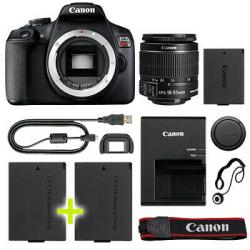 Canon EOS Rebel T7 / 2000D DSLR Camera with 18-55mm IS II Lens+ Backup Power Kit
