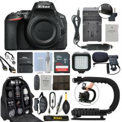 Nikon D5600 24.2 MP Digital SLR Camera Body + 64GB Pro Video Kit