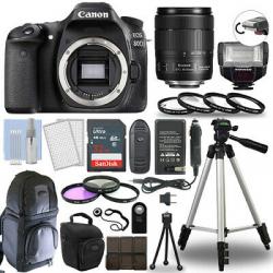 Canon EOS 80D Digital Camera + 18-135 USM Lens & TTL Flash 32GB Accessory Kit