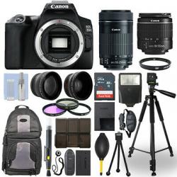 Canon EOS 250D / SL3 SLR Camera + 18-55mm + 55-250mm STM 4 Lens 32GB Valued Kit