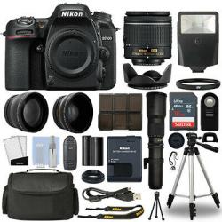 Nikon D7500 Digital SLR Camera + 4 Lens 18-55mm VR + 500mm + 16GB Telephoto Kit