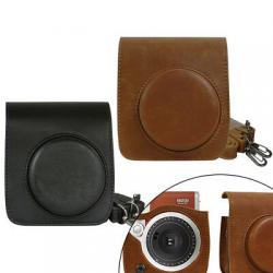 Camera Case Bag for Fujifilm Instax Mini 90 Camera - Black & Brown