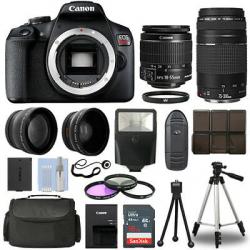 Canon EOS T7 DSLR Camera + 4 Lens Kit 18-55mm IS + 70-300mm + 16GB Top Value Kit