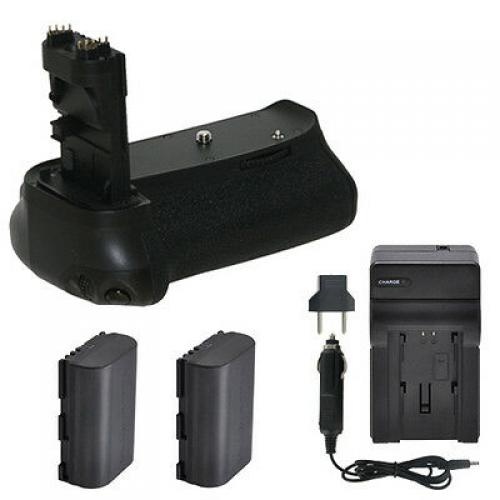 Vivitar Battery Grip for Canon 60D + 2 LP-E6 Batteries +Rapid Travel Charger