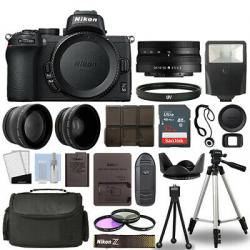 Nikon Z50 Mirrorless Camera Body + 3 Lens Kit 16-50mm Z VR + 32GB + Flash & More