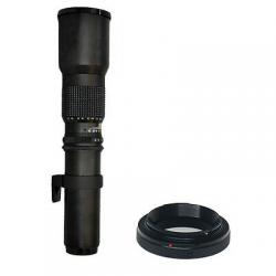 High-Power 500mm f/8.0 Telephoto Lens + T-Mount for Sony DSLR's