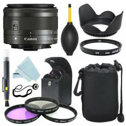 Canon EF-M 15-45mm f/3.5-6.3 IS STM Lens Graphite + Filter Kit + Accessory