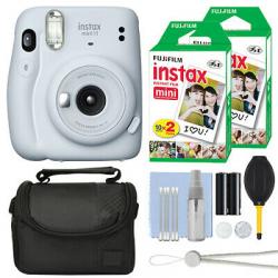 Fujifilm Instax Mini 11 Instant Film Camera Ice White + 40 Film Accessory Kit