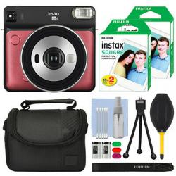 FUJIFILM INSTAX SQUARE SQ6 Fuji Instant Film Camera Ruby Red + 40 Film Bundle
