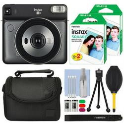FUJIFILM INSTAX SQUARE SQ6 Fuji Instant Film Camera Graphite Gray+ 40 Film Bundl