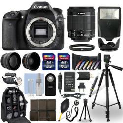 Canon EOS 80D DSLR Camera + 18-55mm IS STM Lens + 24GB Multi Accessory Bundle