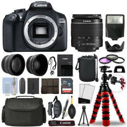 Canon EOS T6 / 1300D SLR Camera with 18-55mm+ 16GB 3 Lens Ultimate Accessory Kit