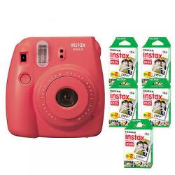 Fujifilm Instax Mini 8 Fuji Instant Film Camera Rasbery + 100 Sheet Instant Film