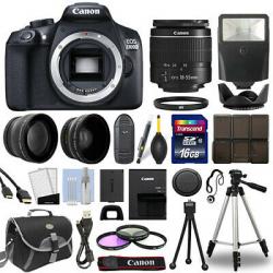 Canon EOS T6/ 1300D SLR Camera Wi-Fi+ 18-55mm 3 Lens 16GB Multi Accessory Bundle