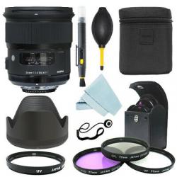 Sigma 24mm f/1.4 DG HSM Art Lens for Nikon F Mount + Filter Kit + Accessory Kit