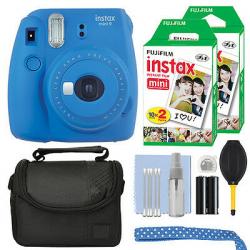Fujifilm Instax Mini 9 Instant Film Camera Cobalt Blue + 40 Film Accessory Kit