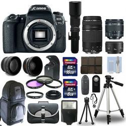 Canon EOS 77D Camera + 6 Lens 18-55mm STM, 70-300mm, 50mm, 500mm + 24GB PRO KIT!