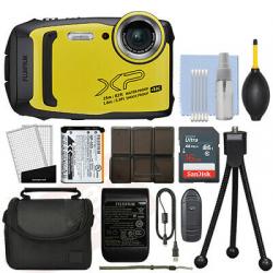 Fujifilm FinePix XP140 16.4MP 4K Digital Camera Yellow + 16GB Kit