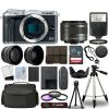 Canon EOS M6 Camera Body Silver + 3 Lens Kit 15-45mm IS STM+ 32GB + Flash & More