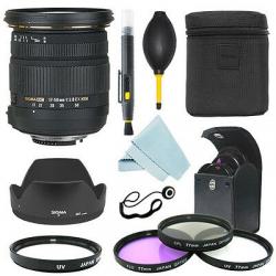 Sigma 17-50mm f/2.8 EX DC OS HSM Zoom Lens for Nikon+ Filter Kit + Accessory kit