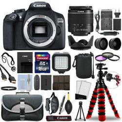 Canon EOS T6 / 1300D DSLR Camera with 18-55mm Lens + 16GB Mega Accessory Bundle