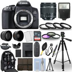 Canon EOS 850D / Rebel T8i SLR Camera + 18-55mm Lens + 30 Piece Accessory Bundle