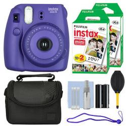 Fuji Fujifilm Instax Mini 8 Instant Film Camera Grape + 40 Film Accessory Kit