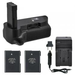 Vivitar Battery Grip for Nikon D5100 D5200 D5300 + 2 EN-EL14 Batteries + Charger