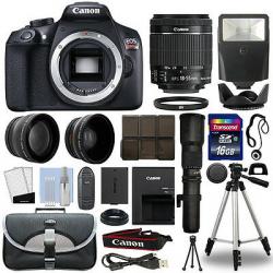 Canon EOS Rebel T6 DSLR Camera+ 4 Lens 18-55mm IS II+ 500mm + 16GB Telephoto Kit