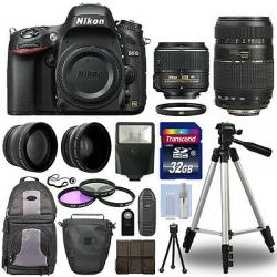 Nikon D610 Digital SLR Camera + 4 Lens Kit: 18-55mm VR + 70-300 mm + 32GB Kit