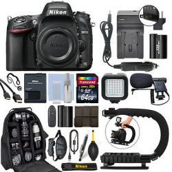 Nikon D610 24.3 MP FX Digital SLR Camera Body + 64GB Pro Video Kit